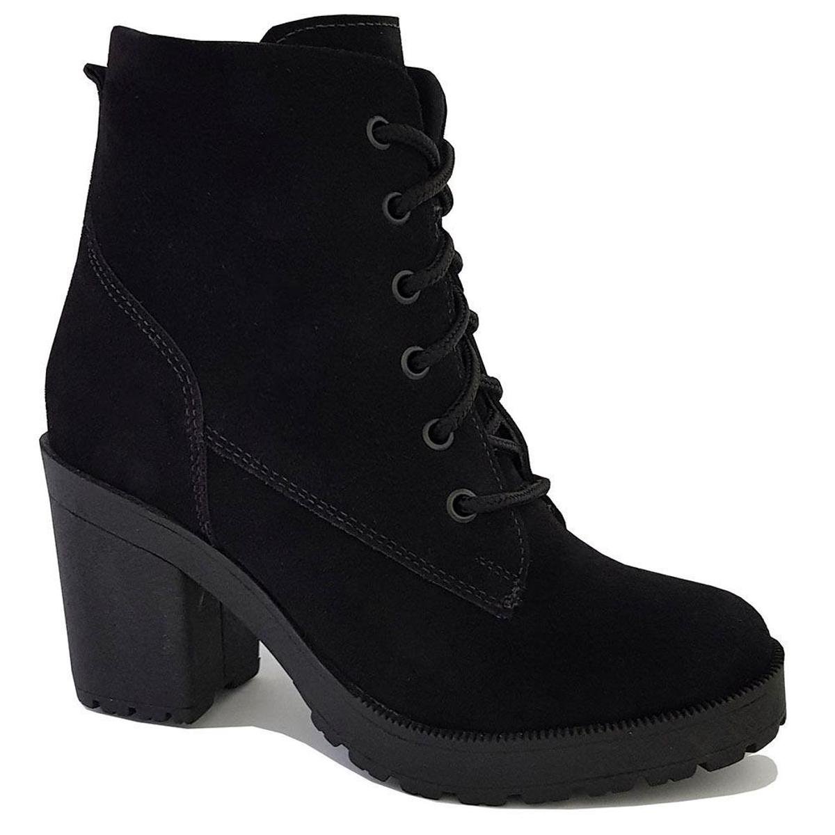 bota tratorada preta camurça