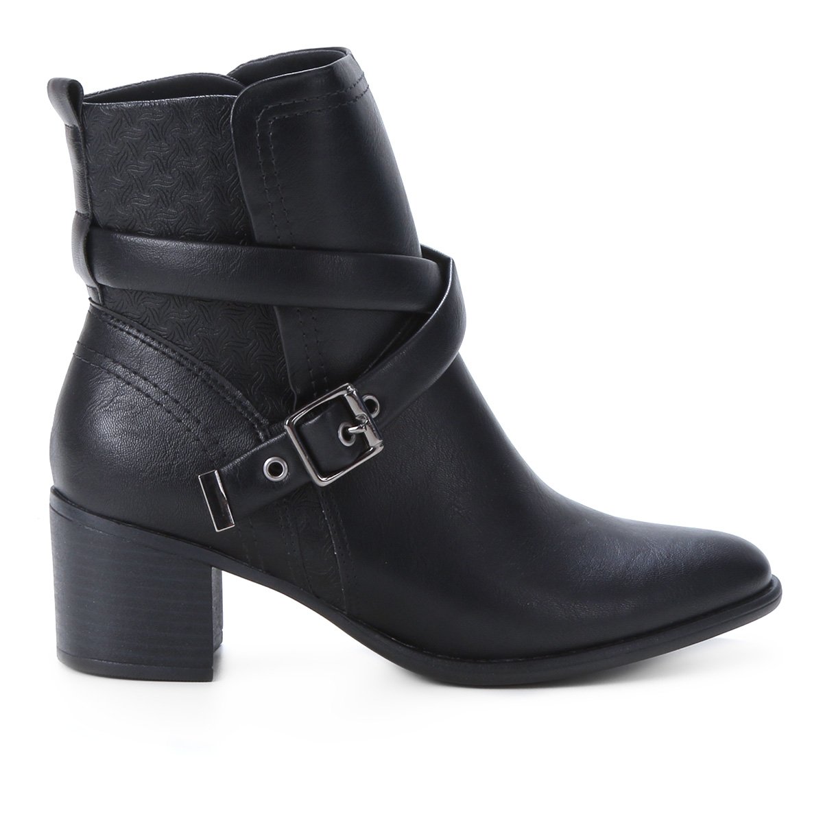 Bota Ramarim Cano Médio Salto Baixo Feminina - Preto | Zattini