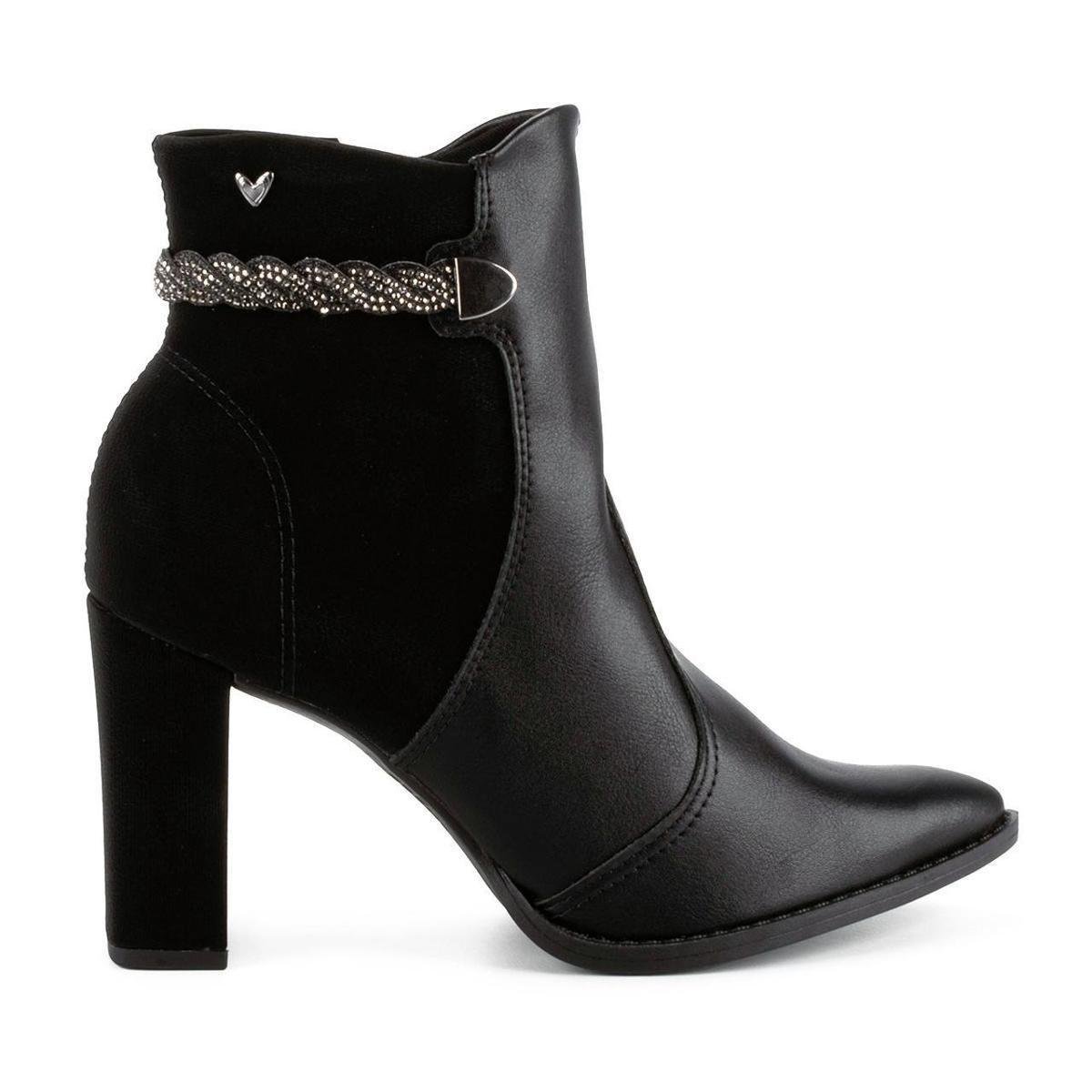 Bota Salto Mississipi Cano Curto Feminina MA122 Menor preço em Bota Salto Mississipi Cano Curto Feminina MA122