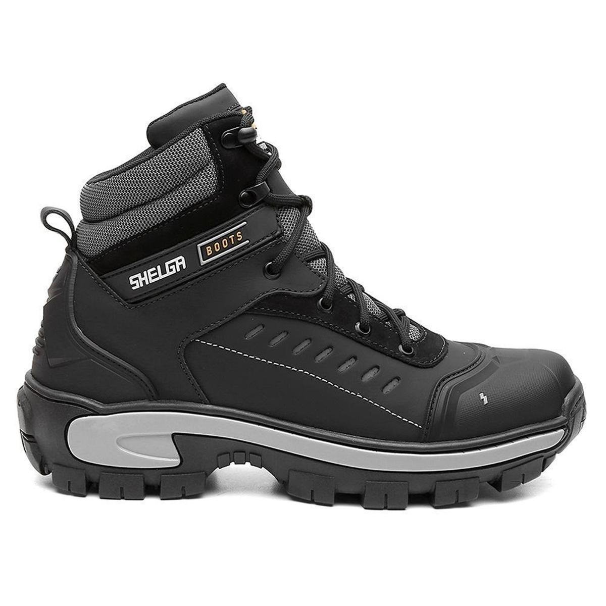 Bota Shelga Boots Saara Couro Bico PVC Refletiva Masculina Menor preço em Bota Shelga Boots Saara Couro Bico PVC Refletiva Masculina