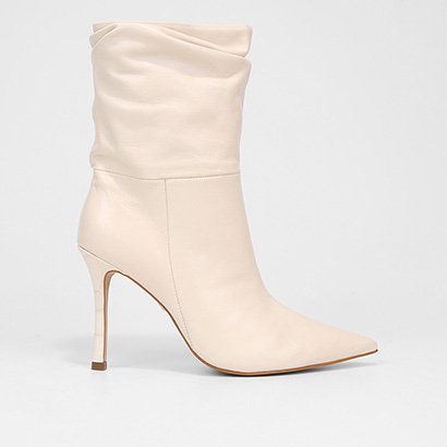Bota Slouch Carrano Couro Salto Fino Feminina - Feminino