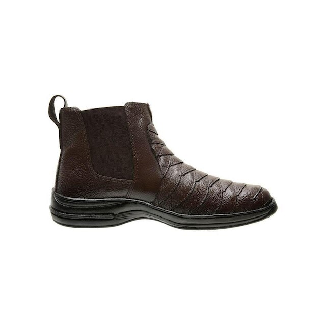 bota social masculino de couro legitimo casual ortopedica confortavel