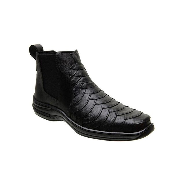 bota social masculino de couro legitimo casual ortopedica confortavel