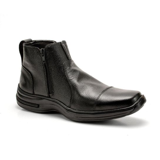 Bota Social Ortopédica de Couro Botina Masculina Confortável