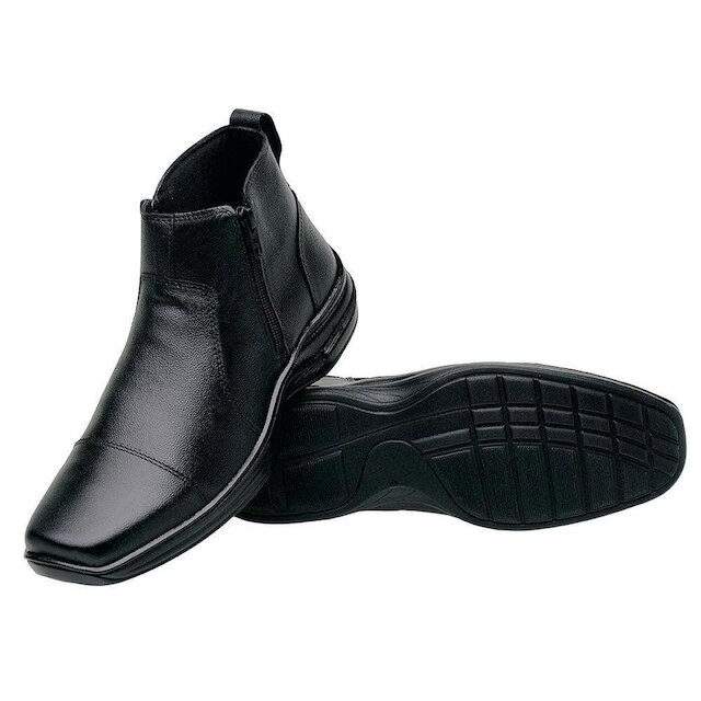 Bota Social Ortopédica de Couro Botina Masculina Confortável