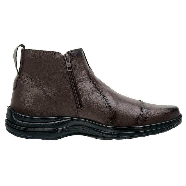 Bota Social Ortopédica de Couro Botina Masculina Confortável