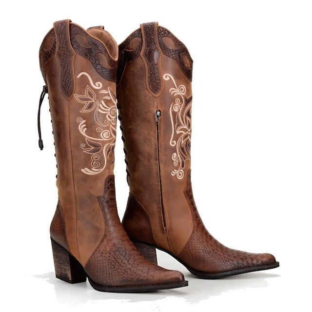 Bota Texana Capelli Cano Longo Couro Feminina