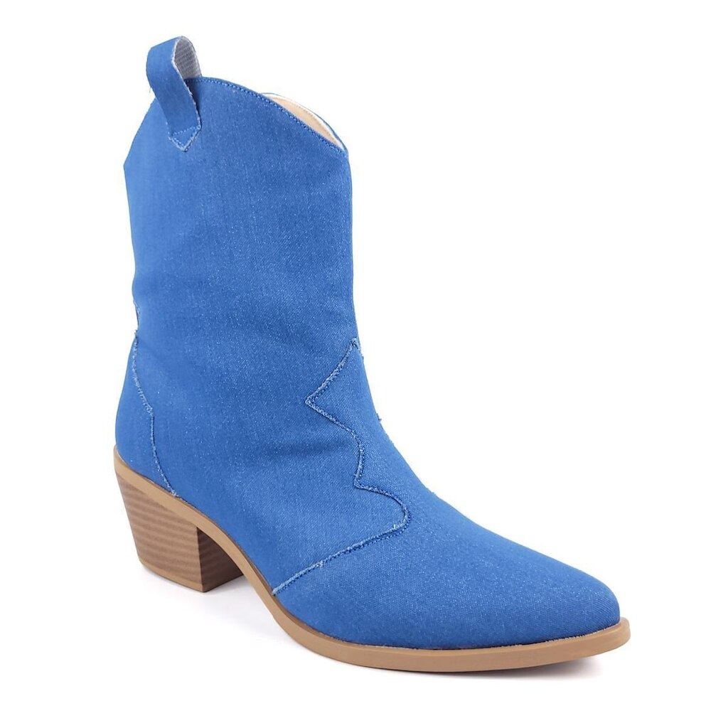 Bota Texana Feminina Cano Curto Salto Baixo