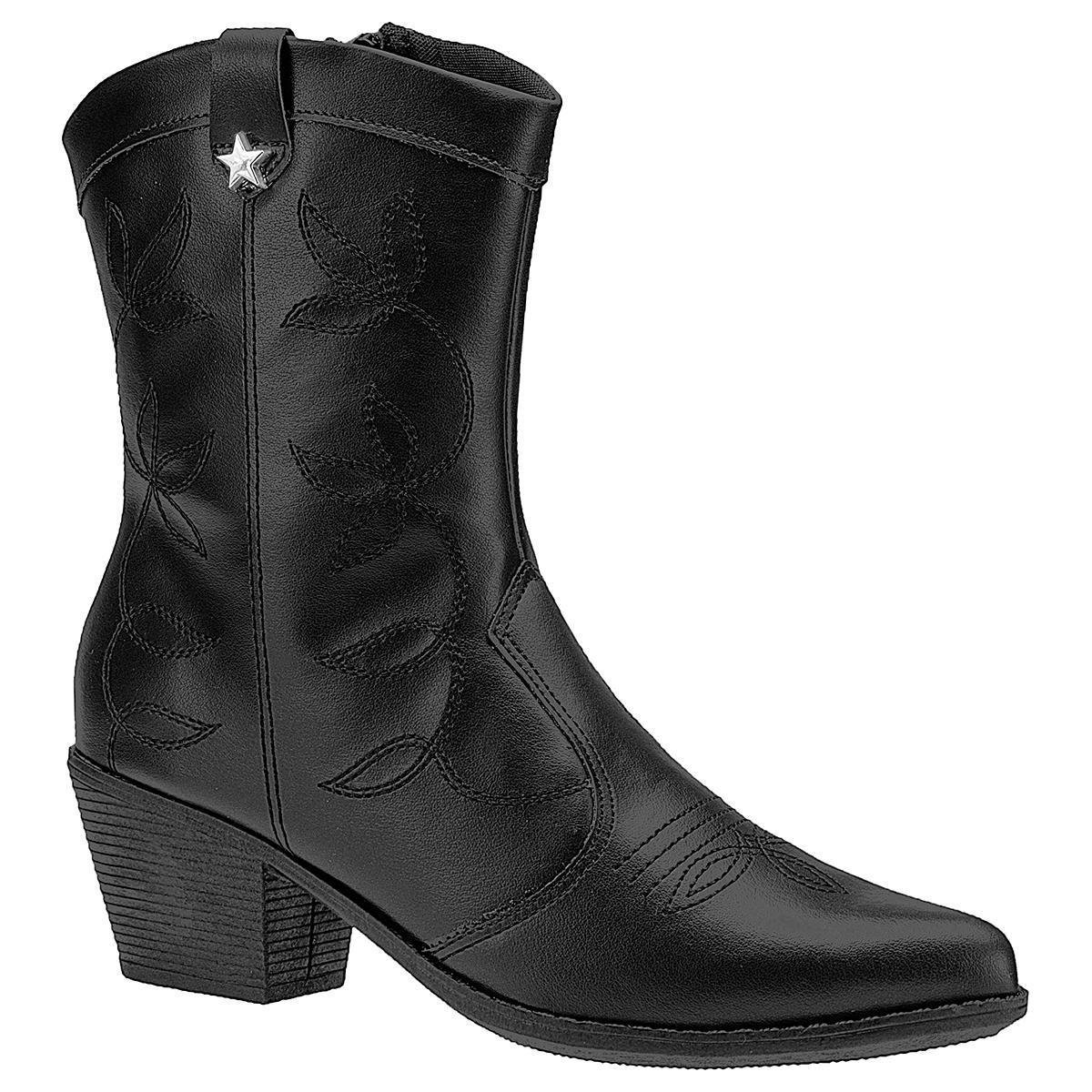 Bota Texana Feminina Western Salto Grosso Bico Fino Lazzlu Menor preço em Bota Texana Feminina Western Salto Grosso Bico Fino Lazzlu