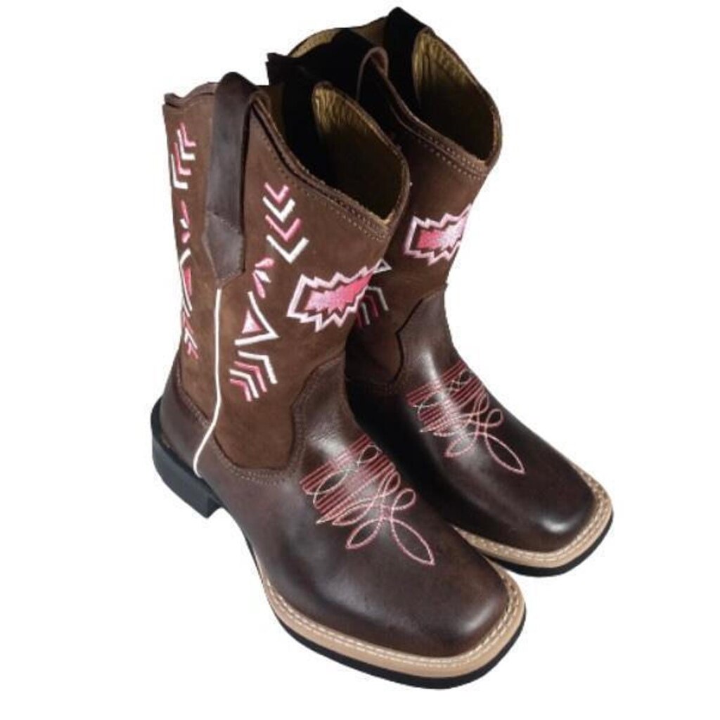 Bota Texana LF Horse Couro Nobuck Country Feminina