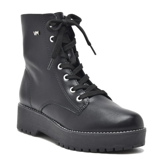 Bota Via Marte 004-001-01 Coturno Flatform Feminino