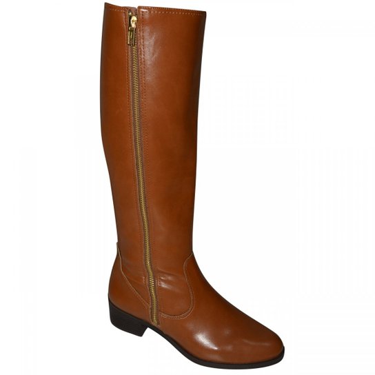 Bota Via Marte Cano Alto Feminino - Caramelo