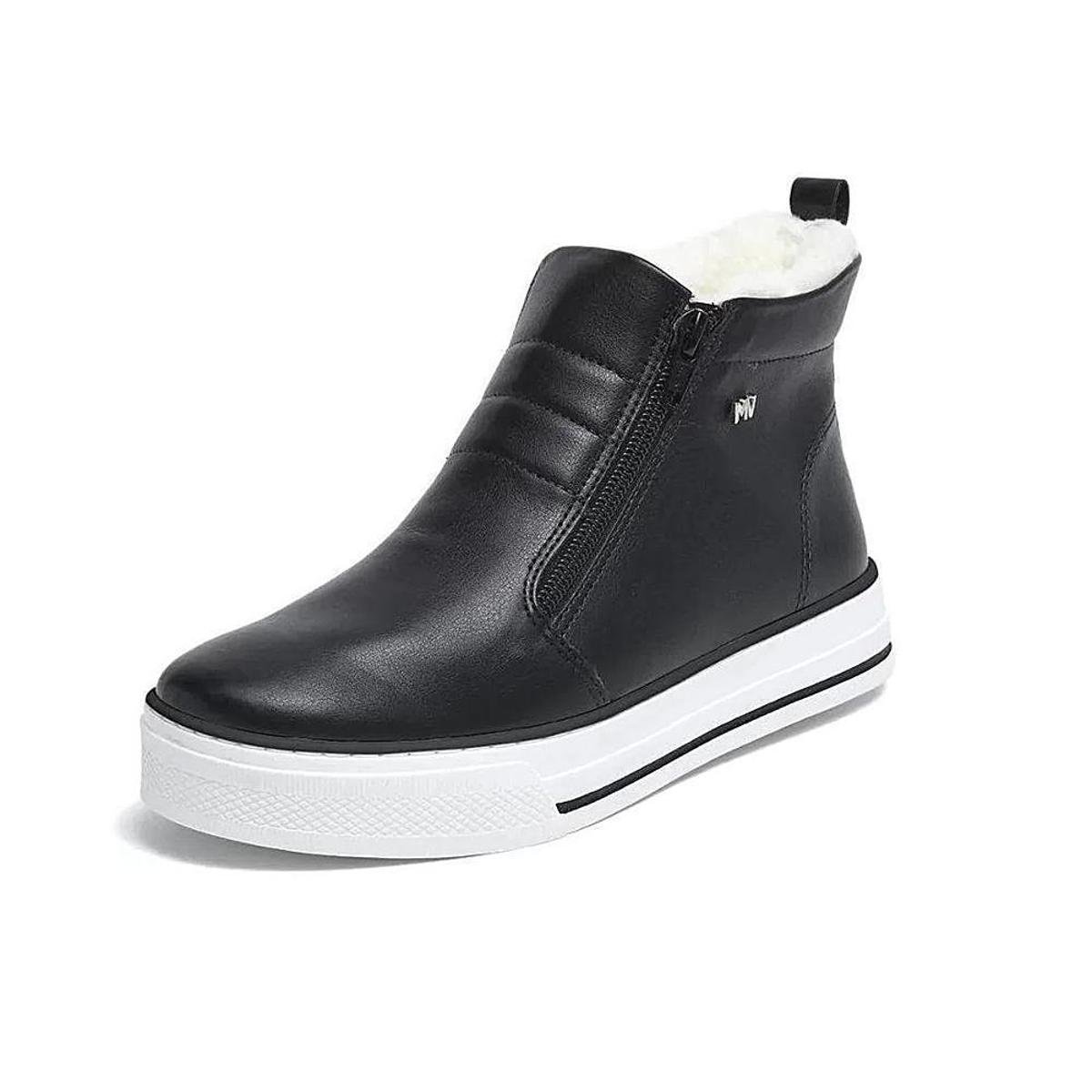 Bota Via Marte Casual Com Fechamento em Zíper - 22-1101 - Preto Menor preço em Bota Via Marte Casual Com Fechamento em Zíper - 22-1101 - Preto