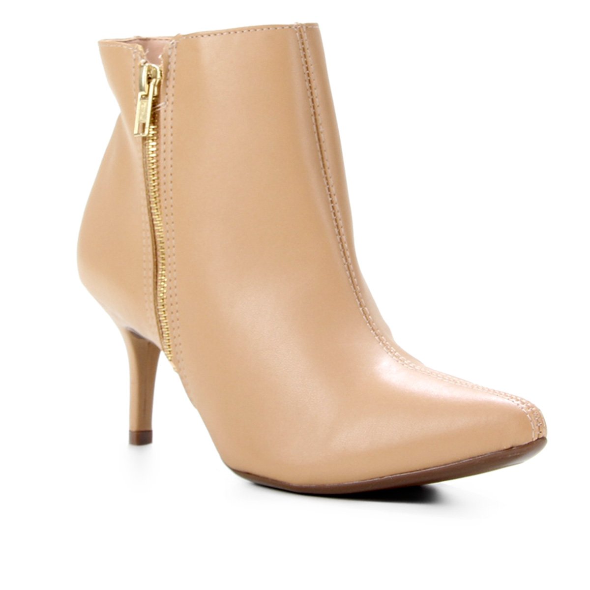 Bota Via Uno Cano Baixo Bico Fino Feminina - Bege | Zattini