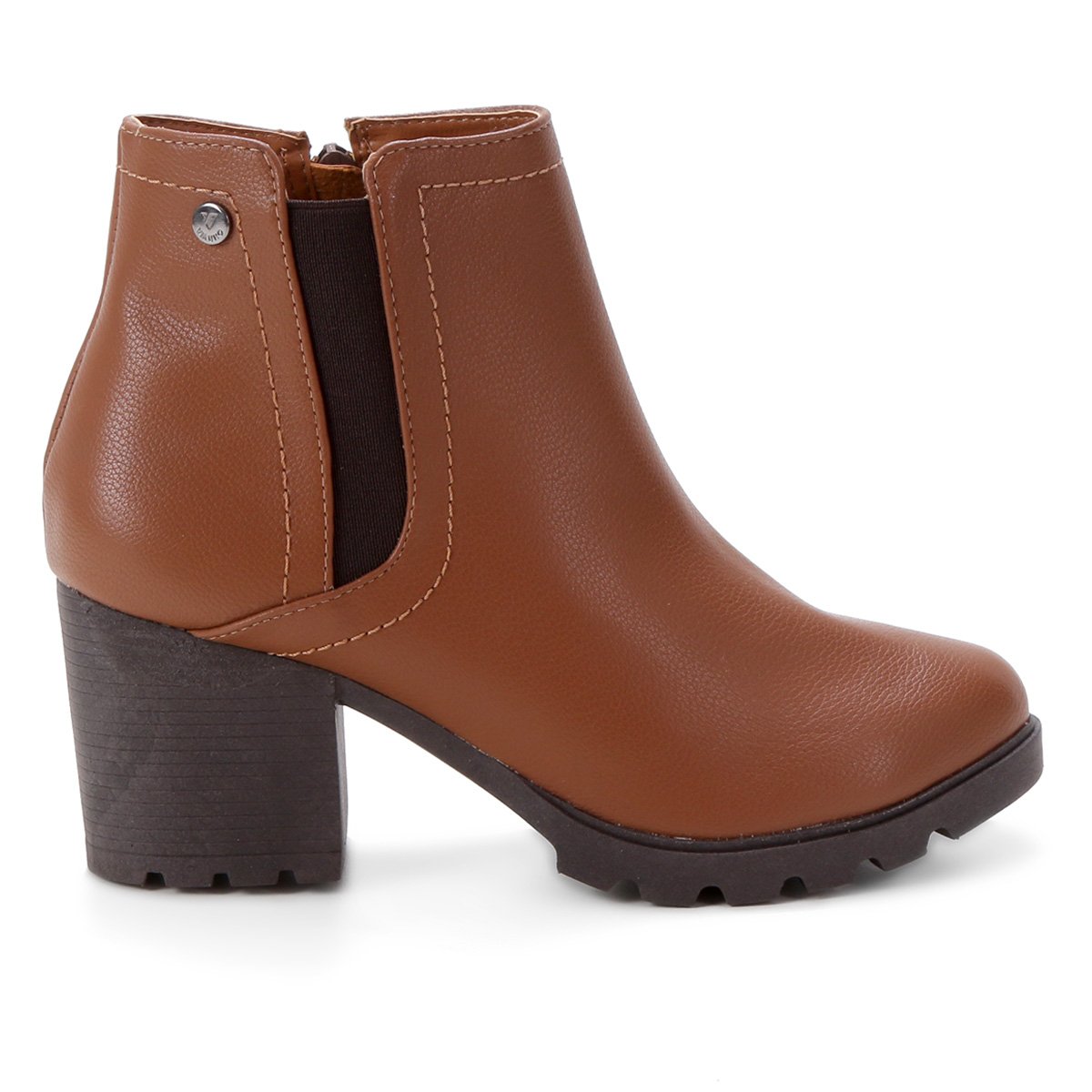 Bota Via Uno Cano Médio Feminina - Marrom Claro Menor preço em Bota Via Uno Cano Médio Feminina - Marrom Claro