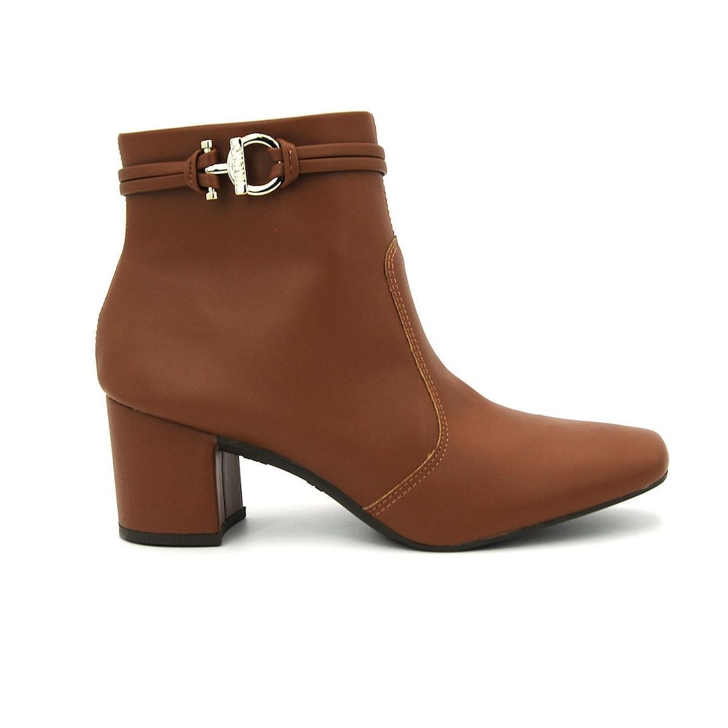 Bota Via Uno Original 172065 Cano Curto Salto Alto Feminino