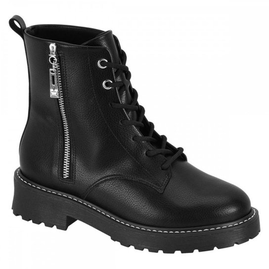 Coturno Verniz Shoe Bota Coturno Vizzano Preta Bota Vizzano