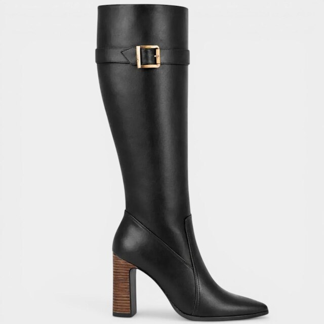 Bota Vizzano Cano Alto Salto Listrado Feminina