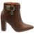 Bota Vizzano Cano Curto Adorno Dourado Feminino - Marrom