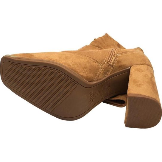 Bota Vizzano Cano Medio Slouch Salto Grosso