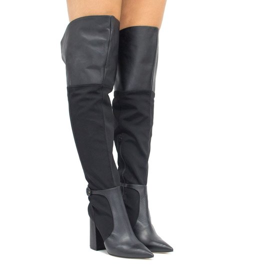 Bota Werner Over The Knee Salto Alto Zíper Feminina - Preto