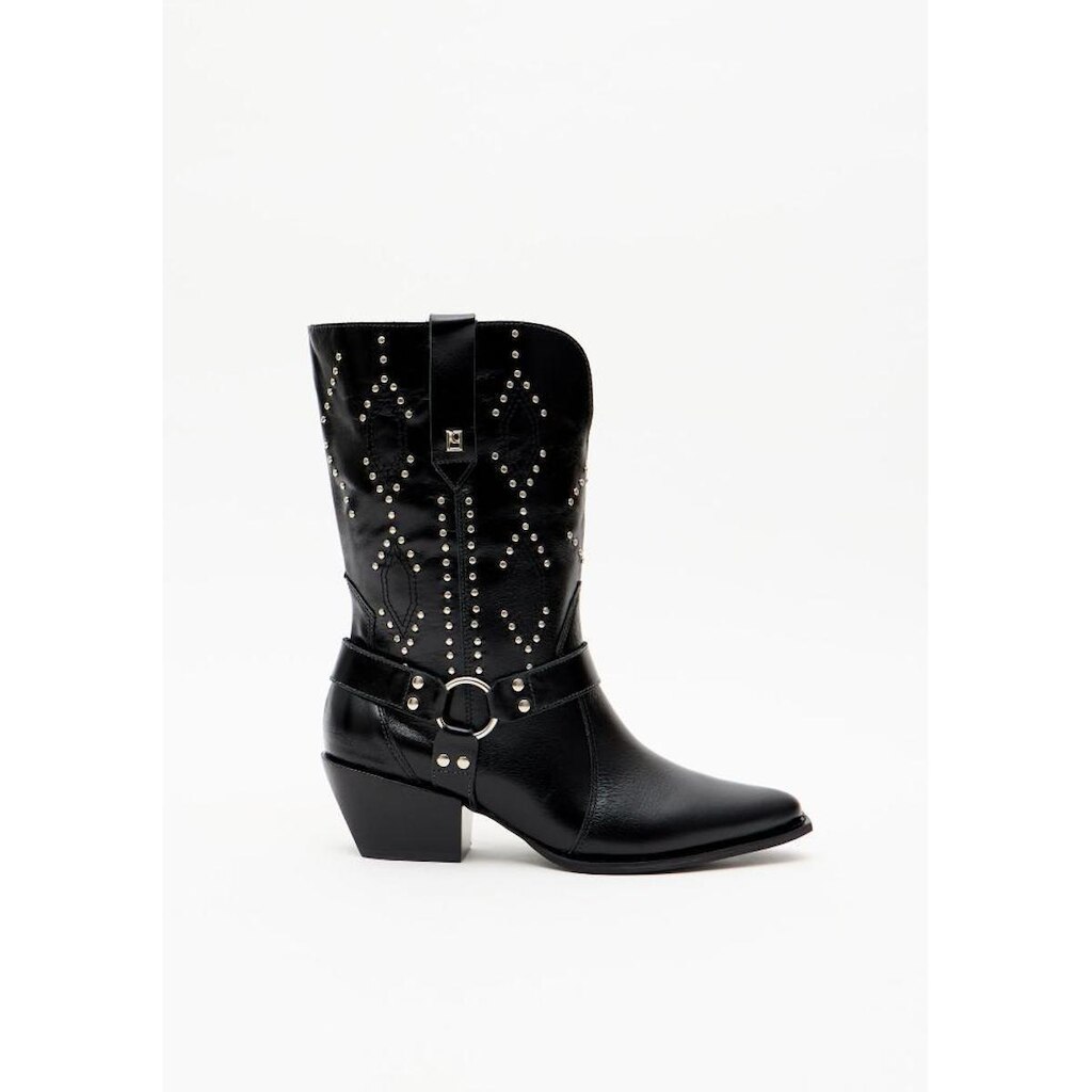 Bota Western Couro Com Tachas