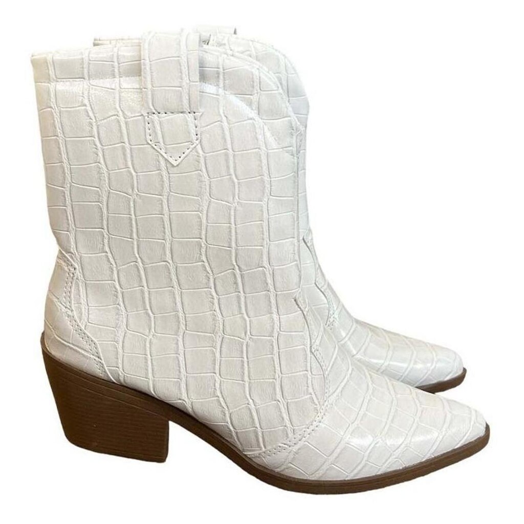 Bota Western Feminina Metalizada Texana Prateada Country