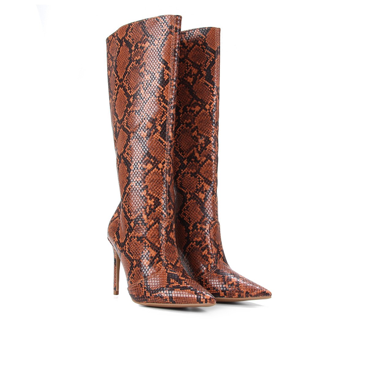 Bota Zatz Animal Print Cano Alto Feminina - Rosê Menor preço em Bota Zatz Animal Print Cano Alto Feminina - Rosê
