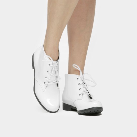 Bota Zatz Coturno Cano Curto - Branco