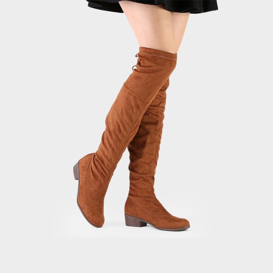 Bota Zatz Over the Knee Flat - Caramelo