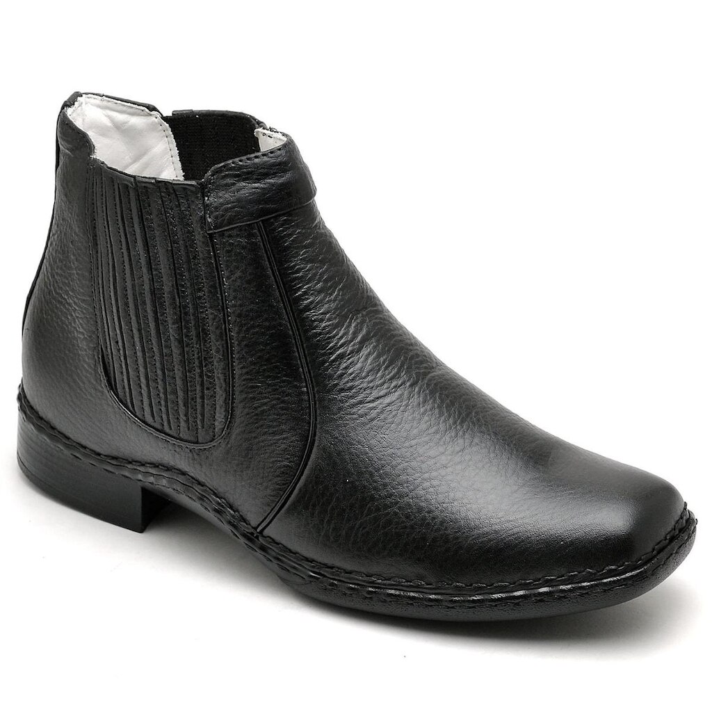 Botina Casual Conforto Couro Masculina