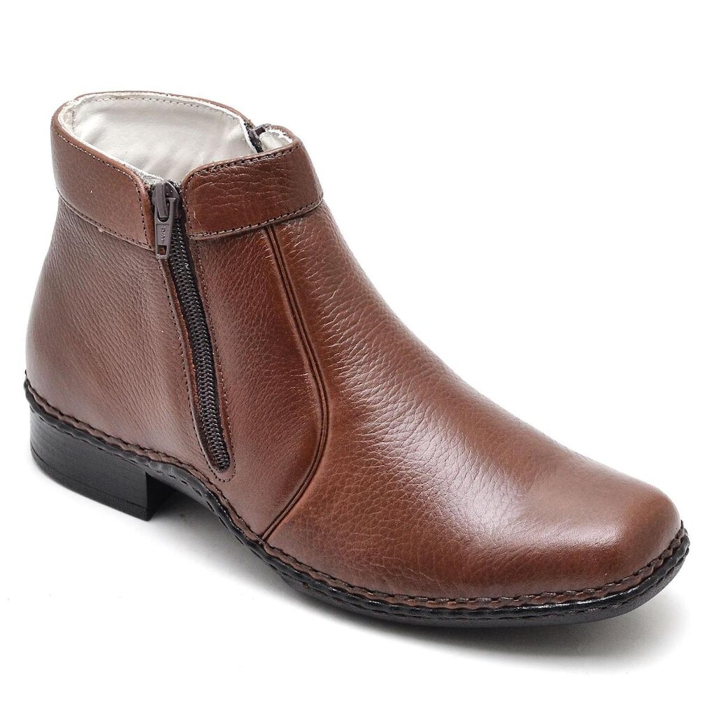Botina Casual Conforto Couro Masculina