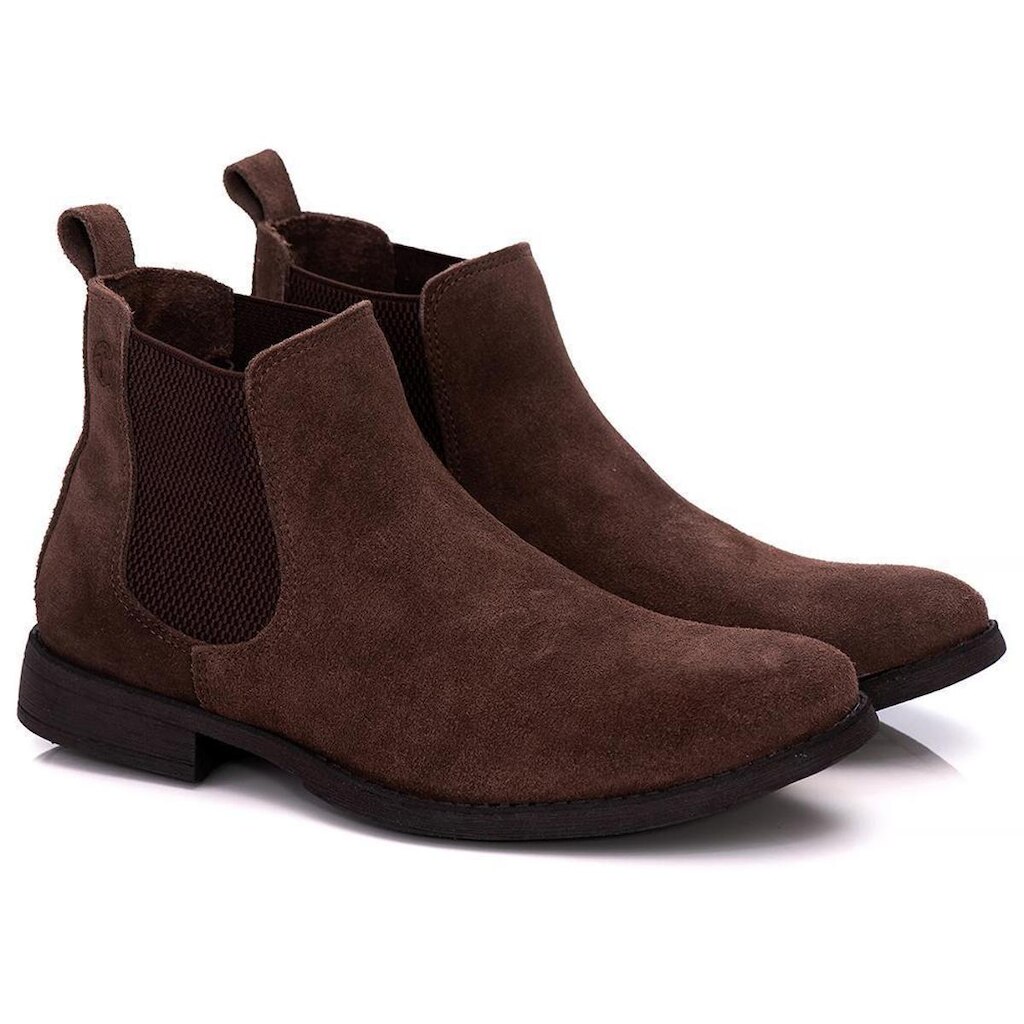 Botina Chelsea Masculina Couro Camurça Casual