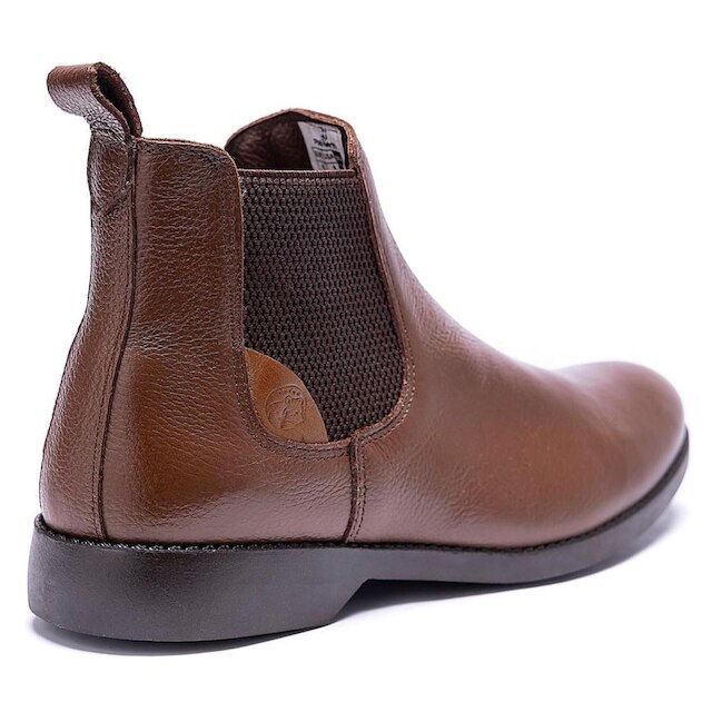 Botina Chelsea Masculina Couro Extra Macio Elástico Lateral
