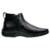 Botina Couro Bota Masculina Cano Médio Tradicional Zíper Confortável - Preto