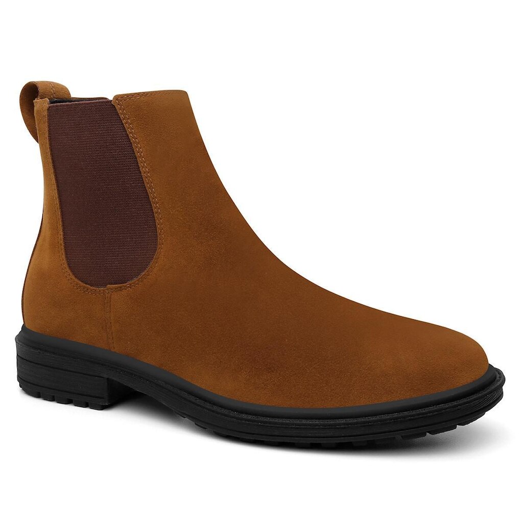 Botina Masculina Chelsea Coturno Casual Camurça Confortável Leve Macio Solado Borracha Resistente