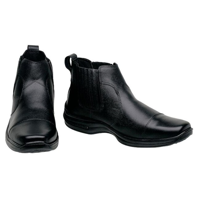 Botina Masculina Couro Elástico Tradicional Confortável