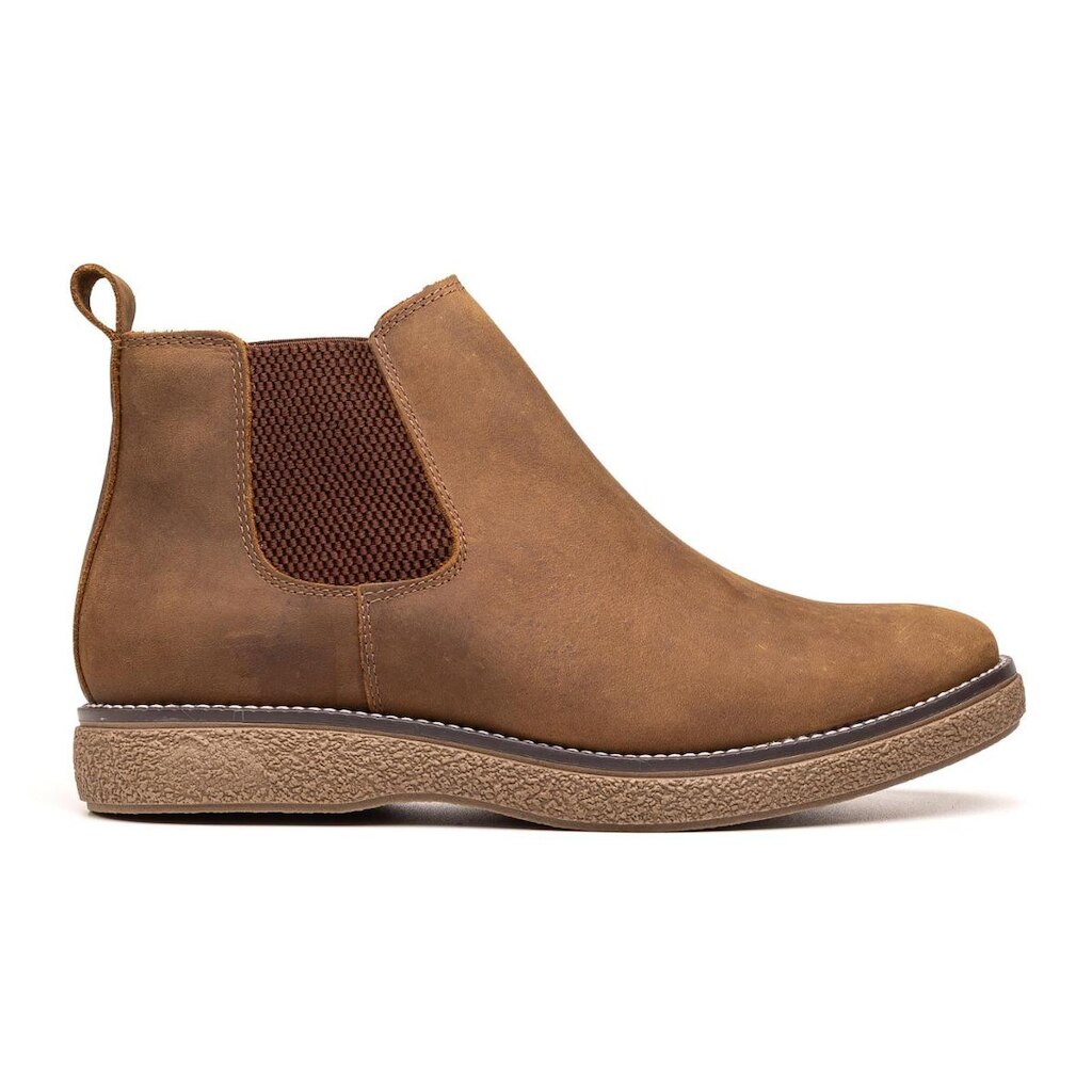 Botina Masculina Couro Rústico Comfort Casual Castor