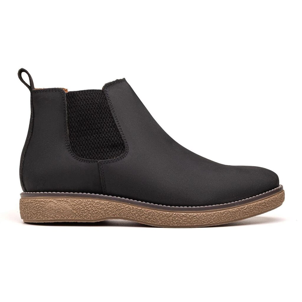 Botina Masculina Couro Rústico Comfort Casual Preta