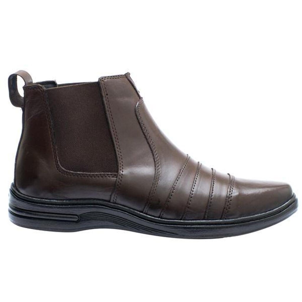Botina Masculina Couro Solado Antiderrapante Anatômica Casual Esportiva Agro Antiderrapante