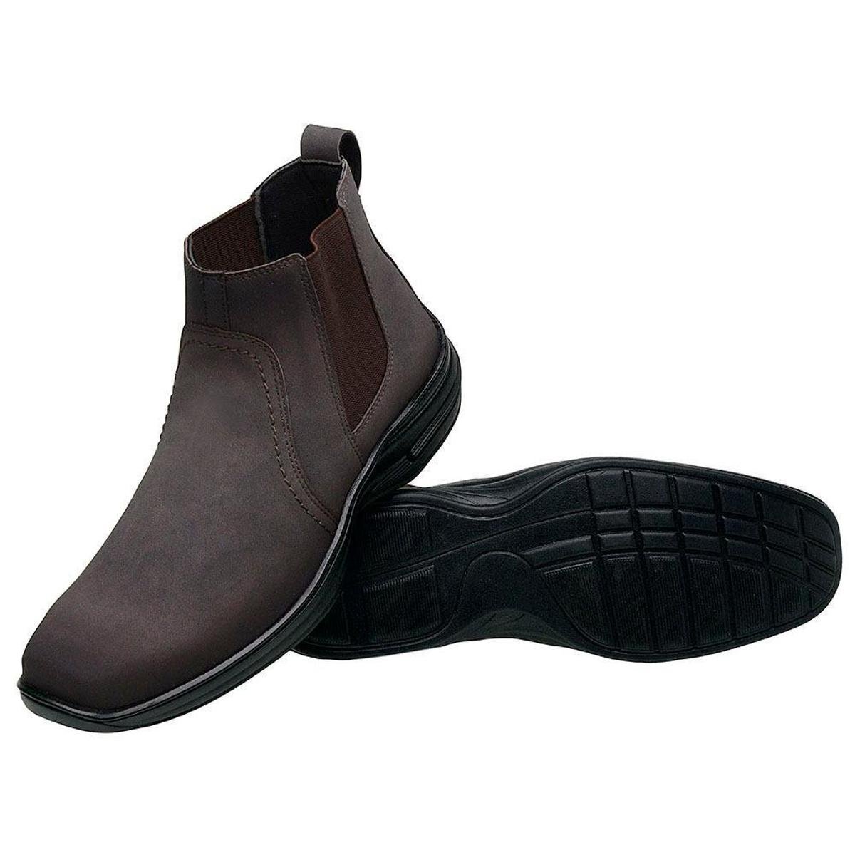 Botina Masculina Escuro Em Nobuck Legítimo - Marrom é ruim? Botina Masculina Escuro Em Nobuck Legítimo - Marrom é boa?