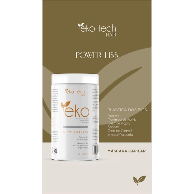 BOTOX POWER LISS EKO TECH - Máscara Alinhamento Capilar 1Kg
