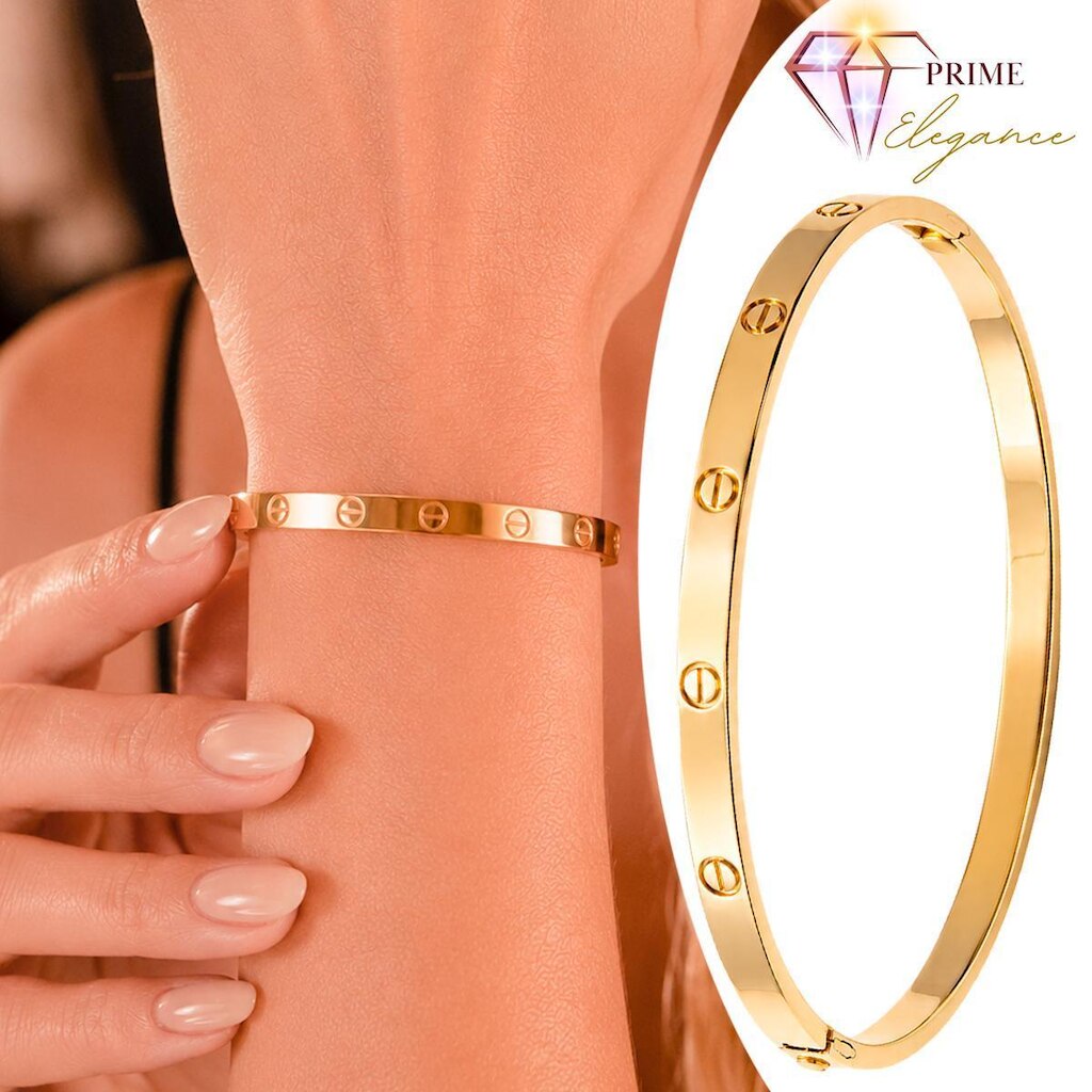Bracelete Feminino Cart Dourado Luxo Encaixe Pulseira