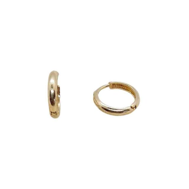 Brinco Argola Lisa 11 mm Ouro Dourado BRX0573
