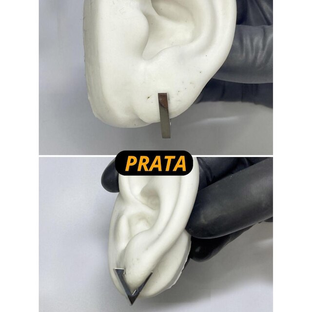 Brinco Argola Masculino Feminino Triangular Geométrico Triângulo Prata Preto Dourado Aço Inox