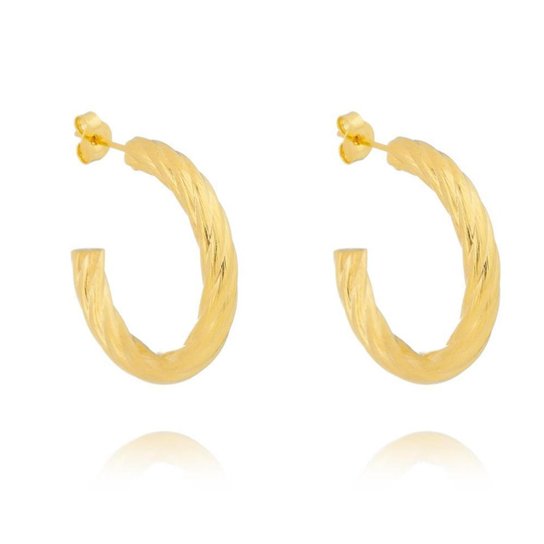 Brinco Argola Torcidinha Banho Ouro Lua Mia Joias - Semijoia folheada a Ouro 18k - Dourado