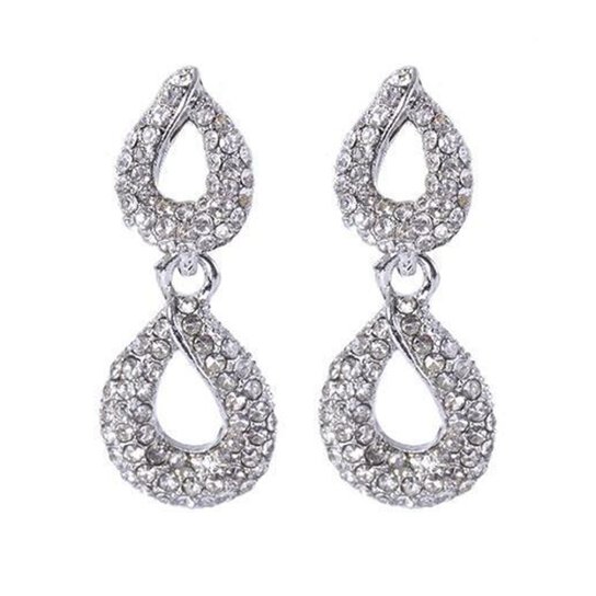 Brinco Atacado Bijuterias Pequeno Strass Maria Feminino - Prata