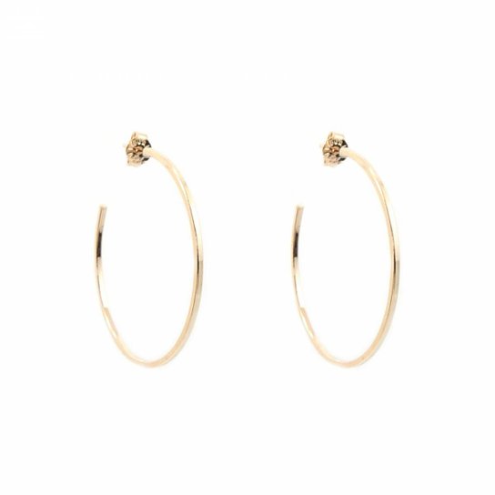 Brinco Bijoulux Argola Média Folheada a Ouro 18K - Dourado