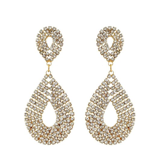 Brinco Carolina Alcaide Banhado a Ouro Com Cristais Alice - Dourado
