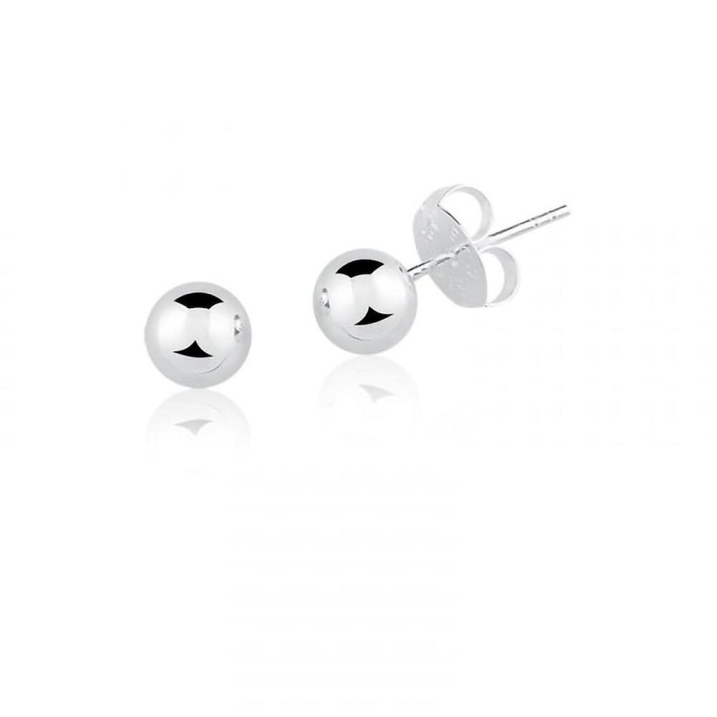 Brinco de Prata Bolinha 6MM